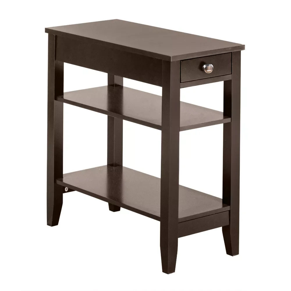 

(28.45 x 64 x 61cm)Two Layers of Bedside Table Nightstand with Drawers Brown