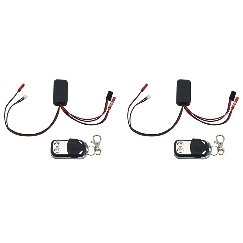 

2X 1:10 RC Rock Crawler Automatic Simulated Winch Control Wireless Remote & Receiver For Axial SCX10 RC4WD D90 Climbing