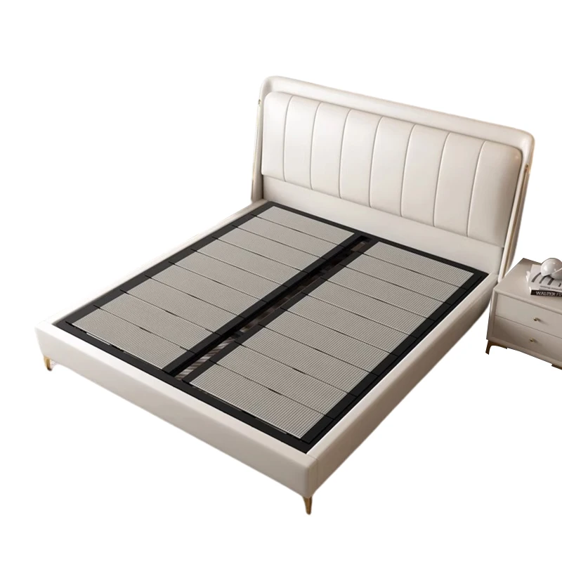 Luxus-Schlafzimmer 123bel im всегда Stil Massivholz leder Double King Size Wohn Severbel Bett rahmen