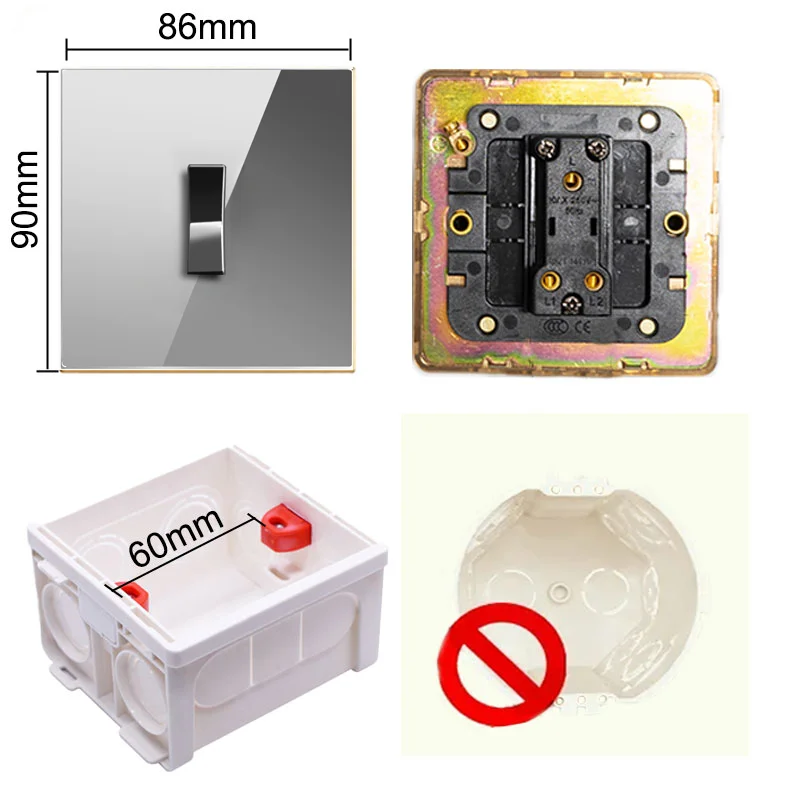 Роскошные тумблеры Niva Настенные переключатели из нержавеющей стали с белой