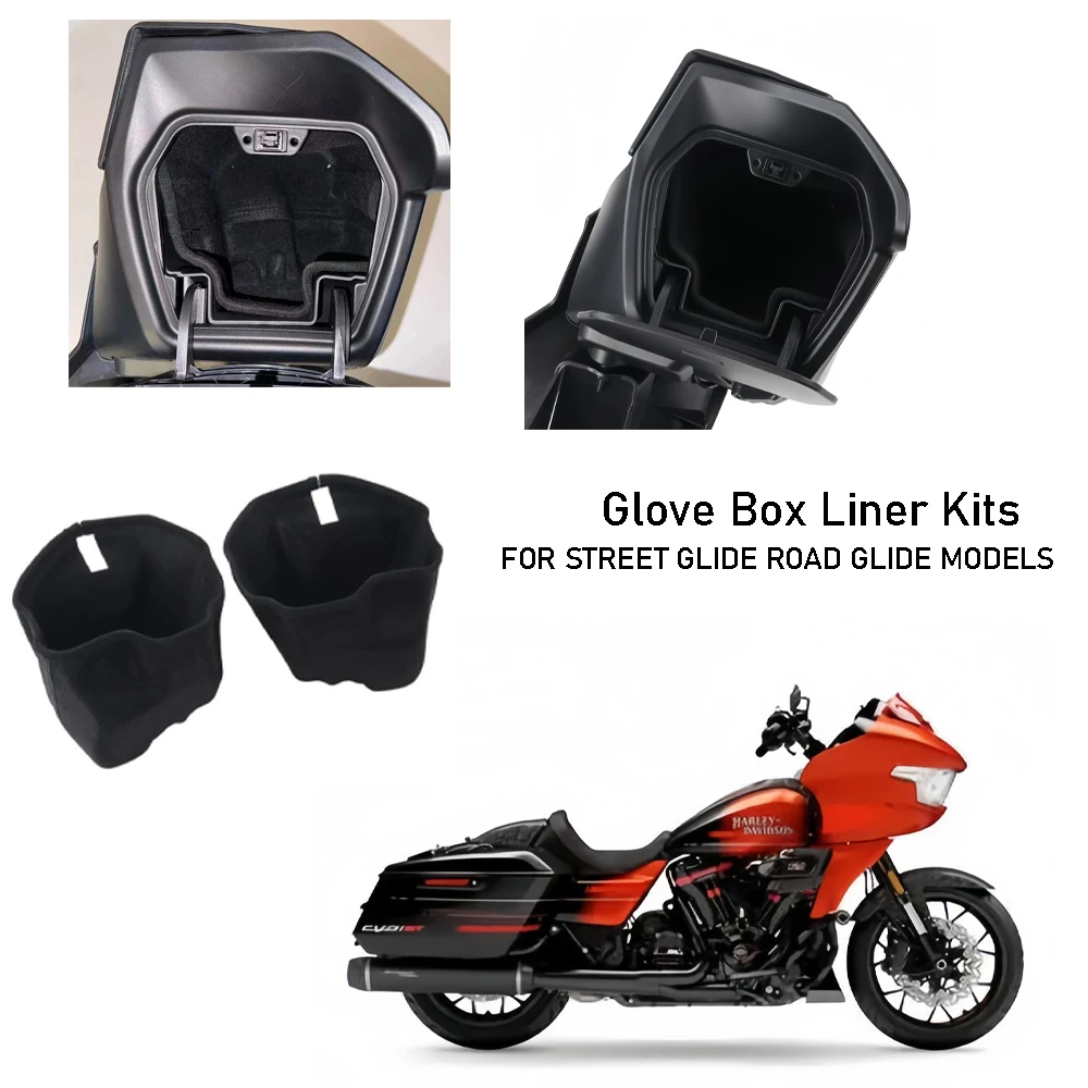 Фото Комплект нижних вставок для перчаточного ящика мотоцикла Harley Touring CVO Street Road Glide моделей FLTRXL, FLHX, FLTRX 2023 года и новее №1