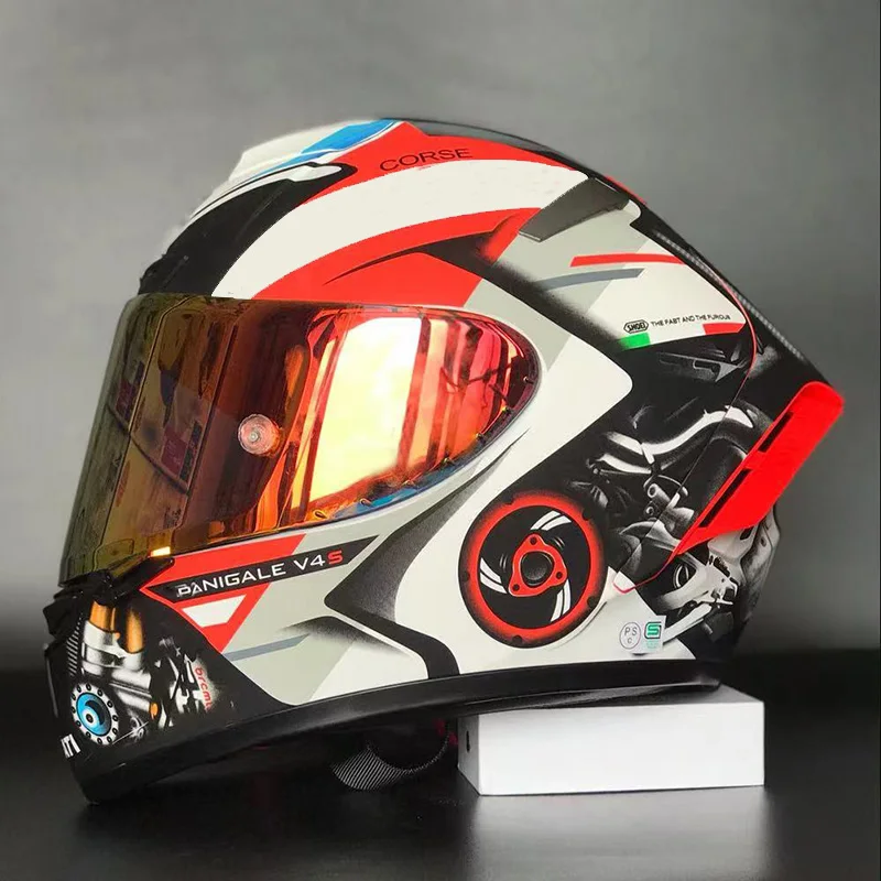 

Мотоциклетный шлем на все лицо X-четырнадцать X-Spirit 3 Marquez 4 Чистый красный шлем для езды на мотокроссе гоночный мотоциклетный шлем