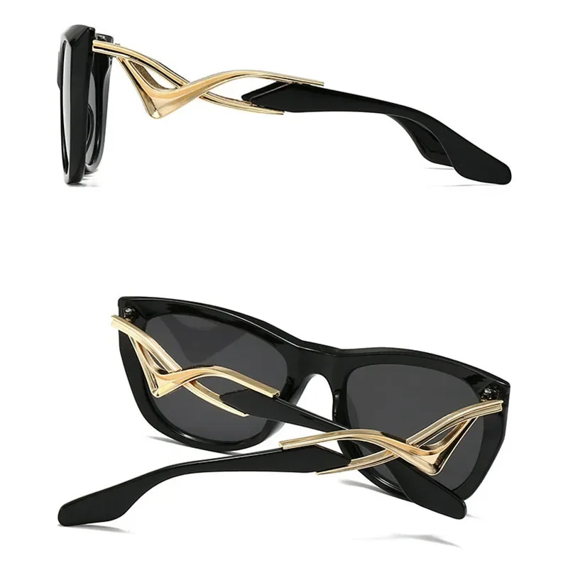 Солнцезащитные очки кошачий глаз в стиле панк для мужчин и женщин брендовые