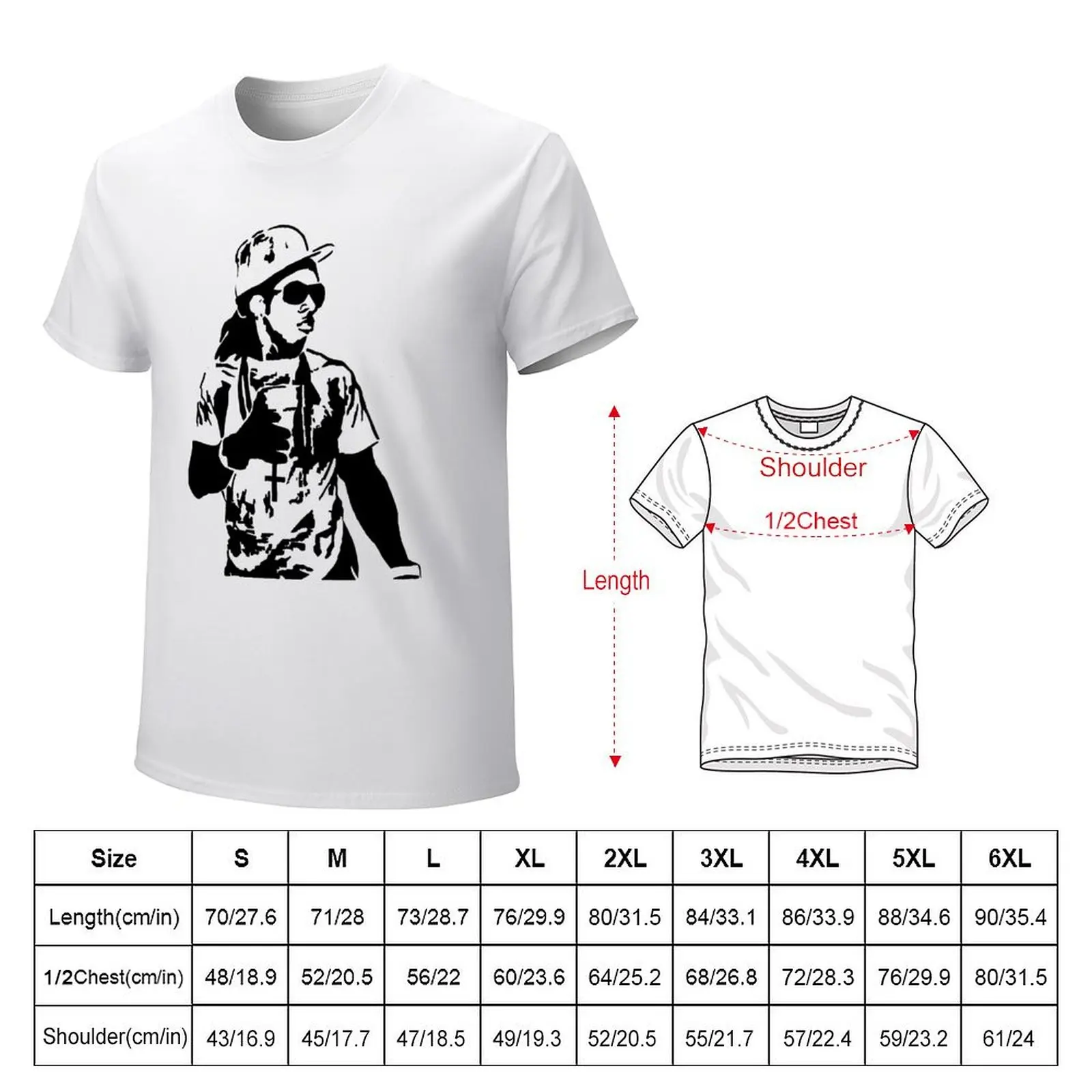 Футболка Weezy Stencil Эстетическая одежда большие футболки для мужчин в тяжелом весе