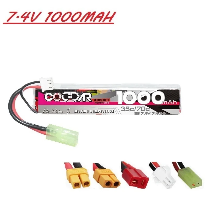 

Battery For Gun 2S 7.4V Lipo Battery 1000mAh 35C Water Guns For Airsoft BB Air Pistol Electric Toys Guns RC Parts