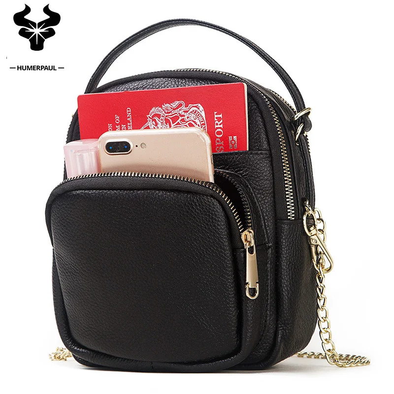 Leather women's bag 2022 new fashion women's bag all go with Korean version single shoulder chain bag women's fashion cross-bord