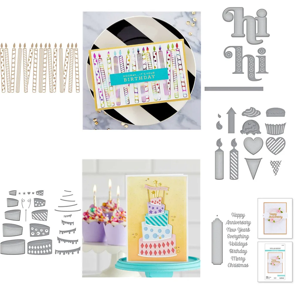 

Celebrate Birthday New Hot Foil and Metal Cutting Dies Scrapbook Diary Decoration Embossing Cut Die Template DIY Make Card Album