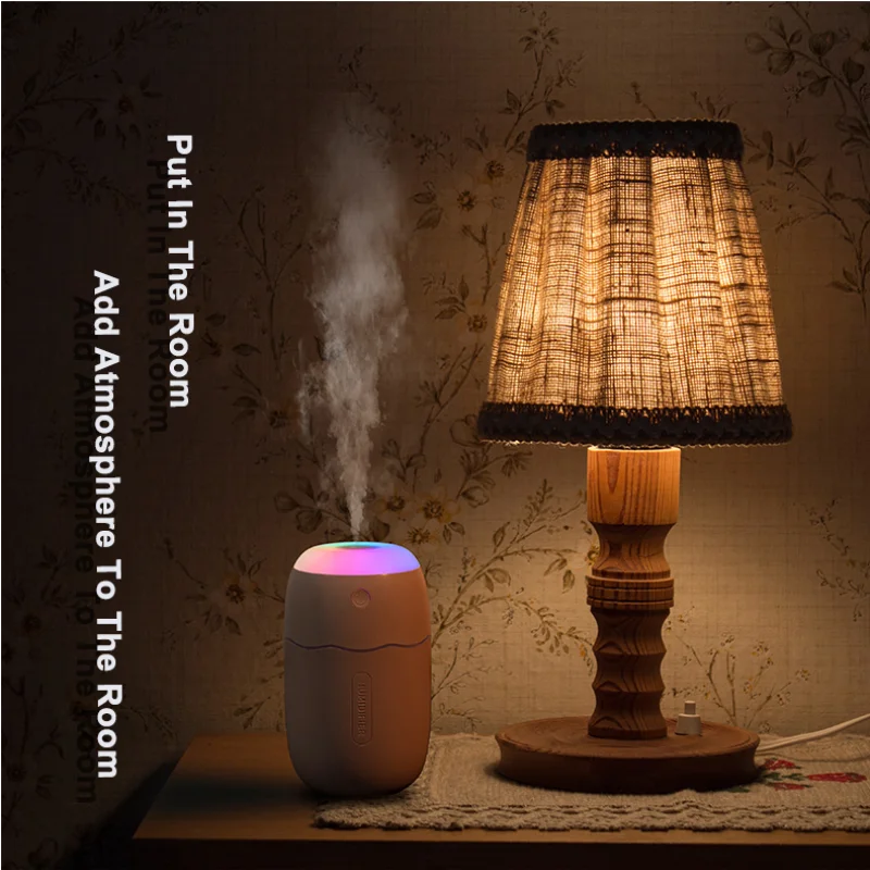 Mini Humidifier 280ML USB Romantic Color LED Night Lamp Mist Maker Humidificador Portable For Home Office Auto Car Air Diffuser