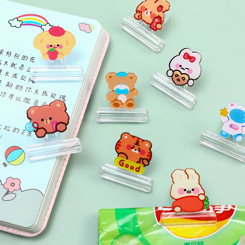 

Cartoon Transparent Clip Students' INS Girls' Hearts Information Paper Clip Study Office Collation Acrylic Bill Clip