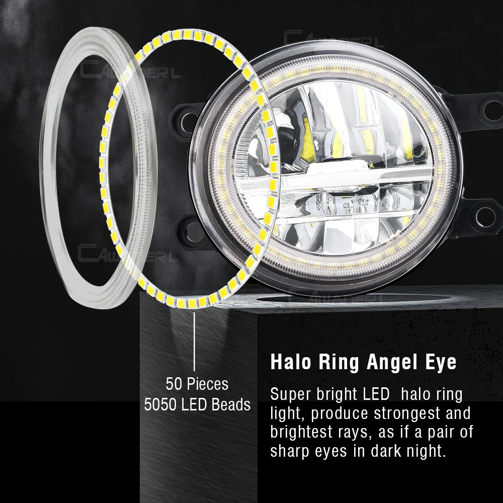 Фото 2 X передние светодиодные противотуманные фары + дневные ходовые огни Angel Eye DRL 30W H11 для Toyota Tundra 2014 2015 2016 2017 2018 2019 №3