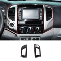 for toyota tacoma 2011 2015 abs carbon fiberred car central control air outlet frame trim cover sticker car accessories