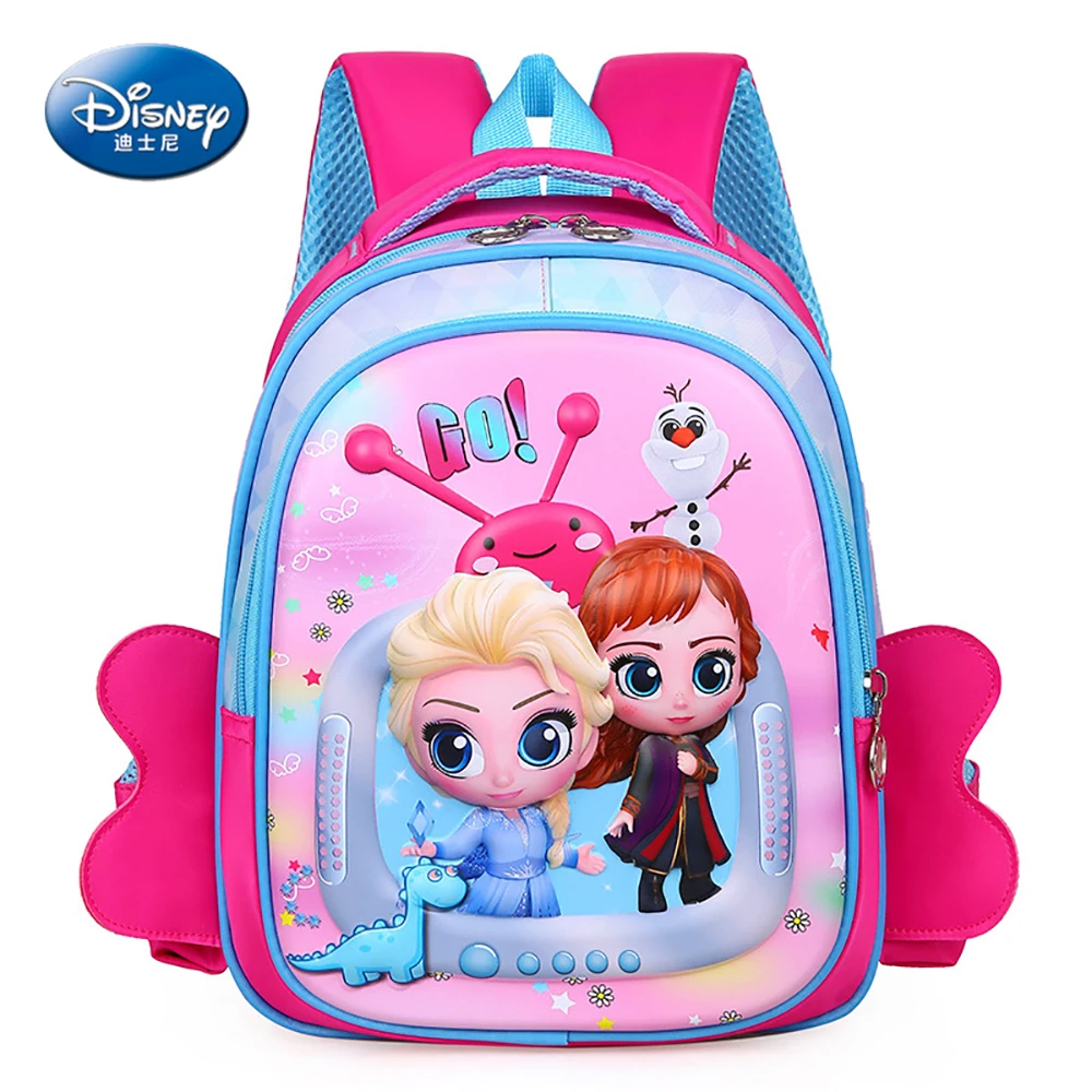 

Disney Kids Cute Cartoon Hard Shell Backpacks For Girls Lovely Elsa Anna Sofia Princess Print Schoolbags Children's Fashion Bag