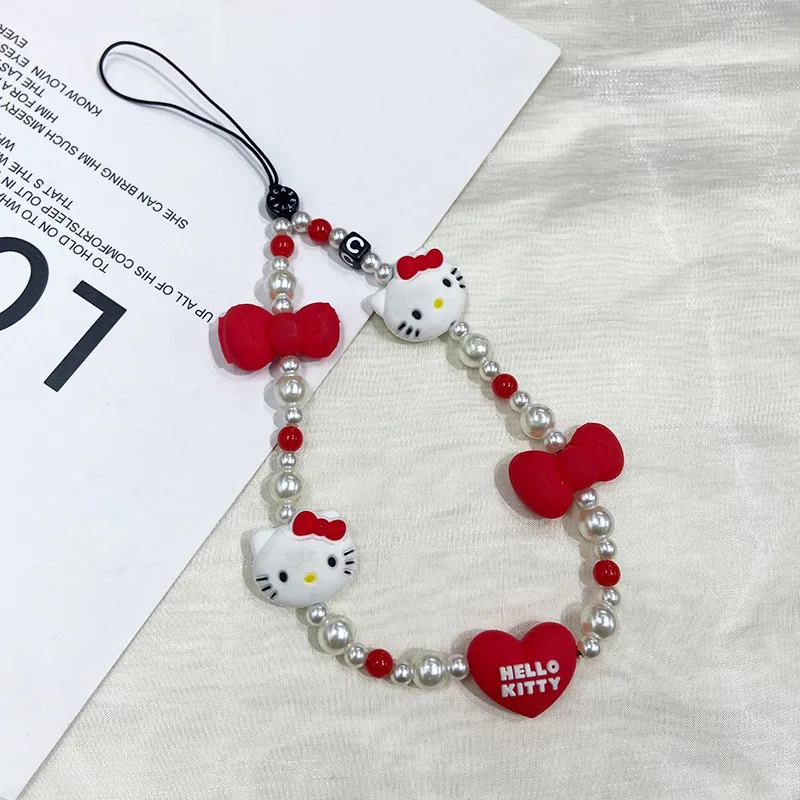 Аниме Sanrio Kawaii ремешок для телефона Hello Kitty анти-потерянный ключей короткая