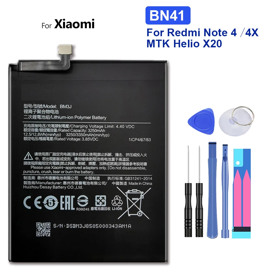 

BN41 BN43 Battery For Xiaomi Redmi Note 4 Note4 MTK Helio X20 Redmi Note 4X Note4X Pro 4G 64G Note 4X 3G+32G For Redmi Note 4