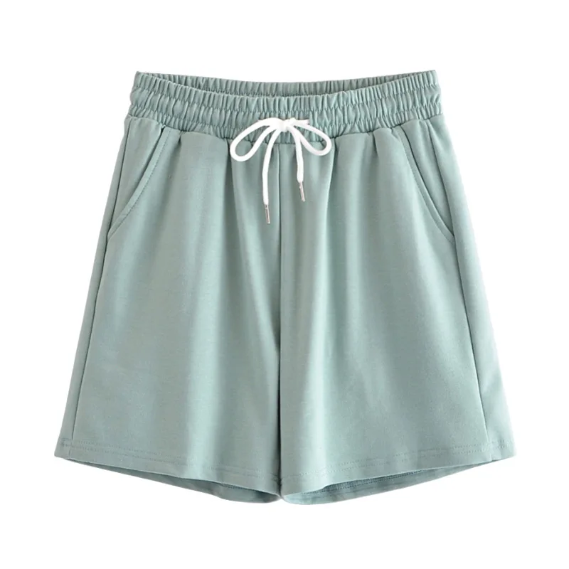 

2022 Summer Feminine Pure Casual Shorts Women Drawstring Loose Sports Shorts Female Home Style Lady Bottoms Pantalones De Mujer