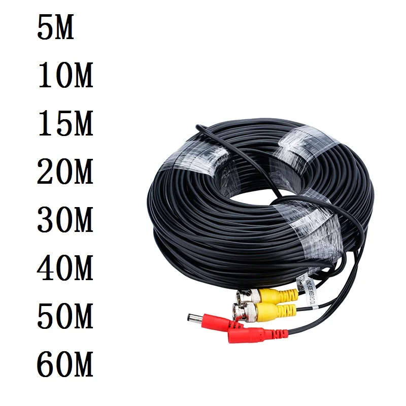 10~60M CCTV DVR Camera Recorder system Video Cable DC Power Security Surveillance BNC Cable