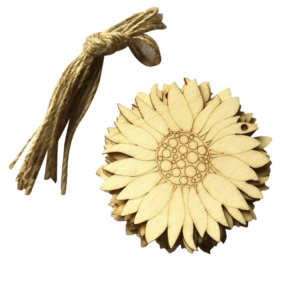 

Wood Flower Wooden Sun Diy Slice Ornaments Slices Sunflower Embellishments Unfinished Craftgift Cutouts Pieces Mini Chip Tag Log