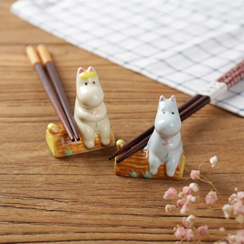 Закка японские продукты Мультицветный Солидный Гиппо Милый Керамический Подставка для палочек для еды Домашнее украшение Картонное мюминговое хранилище для палочек для еды