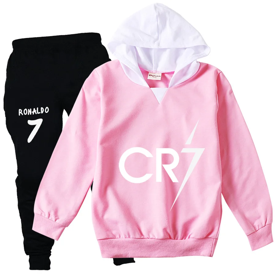 Комплект одежды для мальчиков и девочек CR7 кофта с капюшоном штаны комплект
