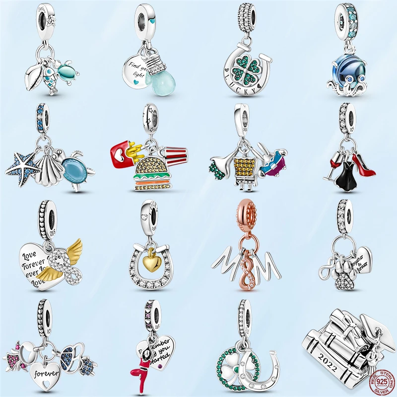 

2022TOP SALE Silver Color Beauty And The Beast Enchanted Rose Dangle Charm Fit Original Brand Bracelets DIY Lady Jewelry