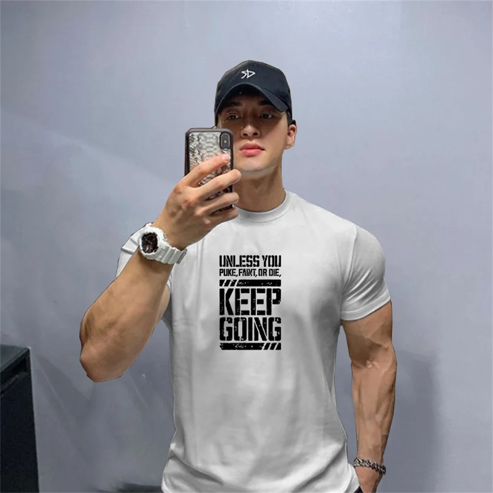 

Summer Men's T-shirt Letter Print High-quality Men's Top Daily Casual Wear Simple Senior Sportswear Senior Fitness Short Sleeve