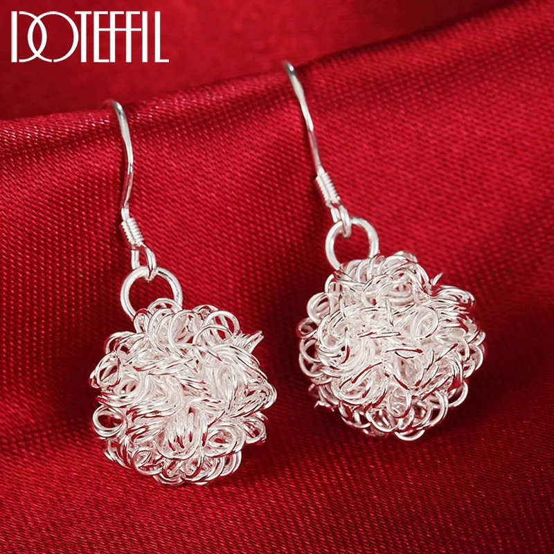

DOTEFFIL 925 Sterling Silver Geometric Pattern Earrings Charm Women Jewelry Fashion Wedding Engagement Party Gift