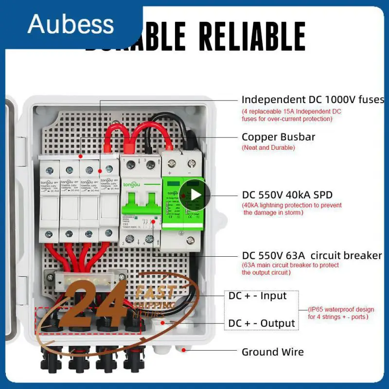 

Functional Features 4 In 1 Out Pv Array Photovoltaic Combiner Box Strong Pressure Resistance Tongou Pv Conbiner Box Stabilize