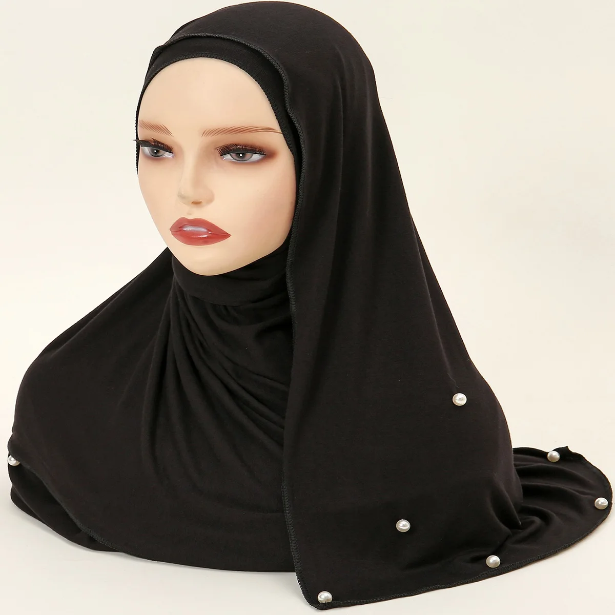 Мерсеризованный хлопок мусульманская лампа с жемчугом Женская однотонная