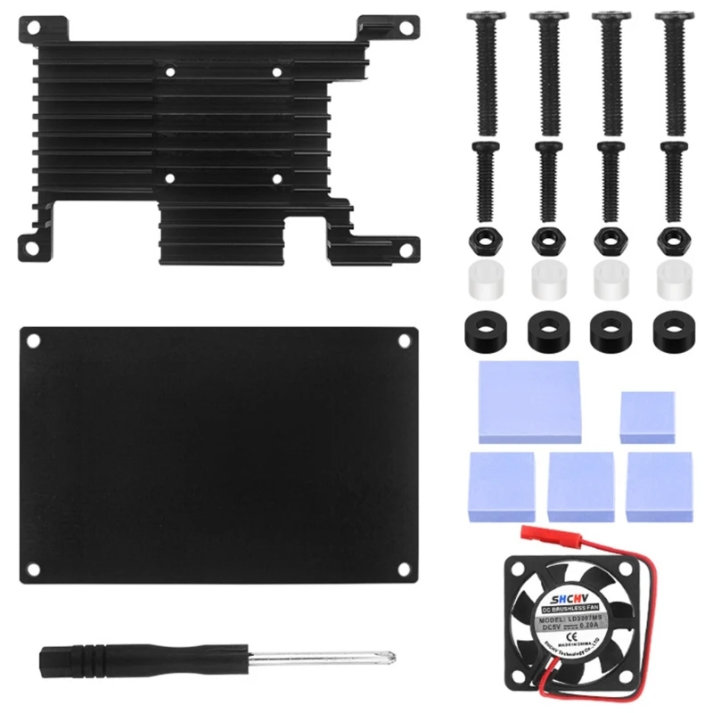 

OrangePi 4 LTS Aluminum Alloy with Fan Active Passive Cooling Enclouse