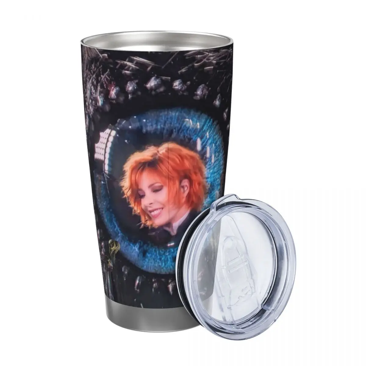Фото Термокружка Mylene Farmer Nevermore 20 унций из нержавеющей стали, вакуумная, для кофе, холодных и горячих напитков, автомобильная №2