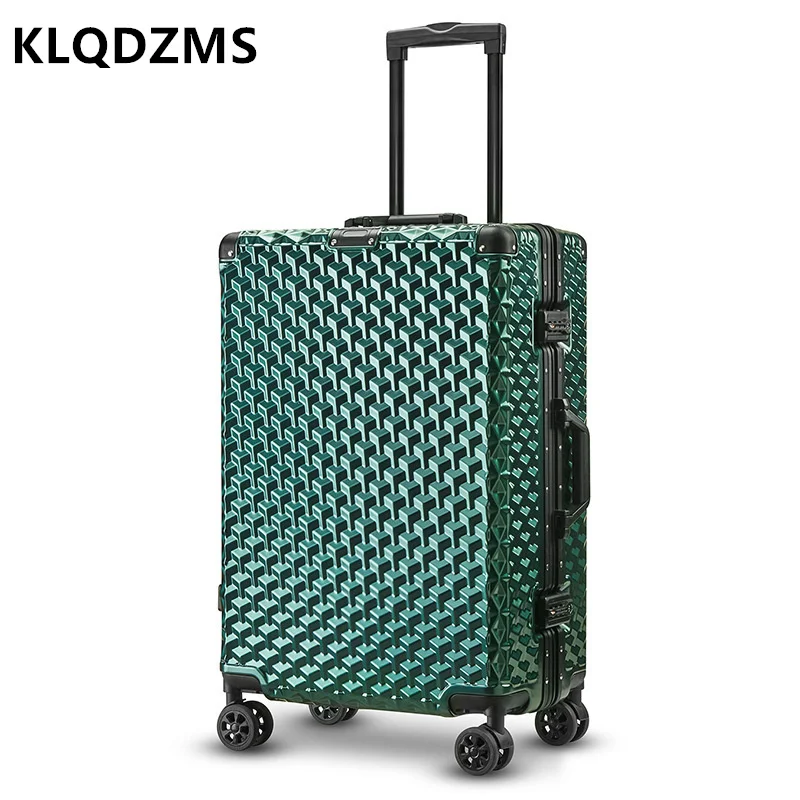 KLQDZMS New PC Inch Lightweight Trolley Case Female Luggage Aluminum Frame 28 Inch Universal Wheel Suitcase Male Boarding Case