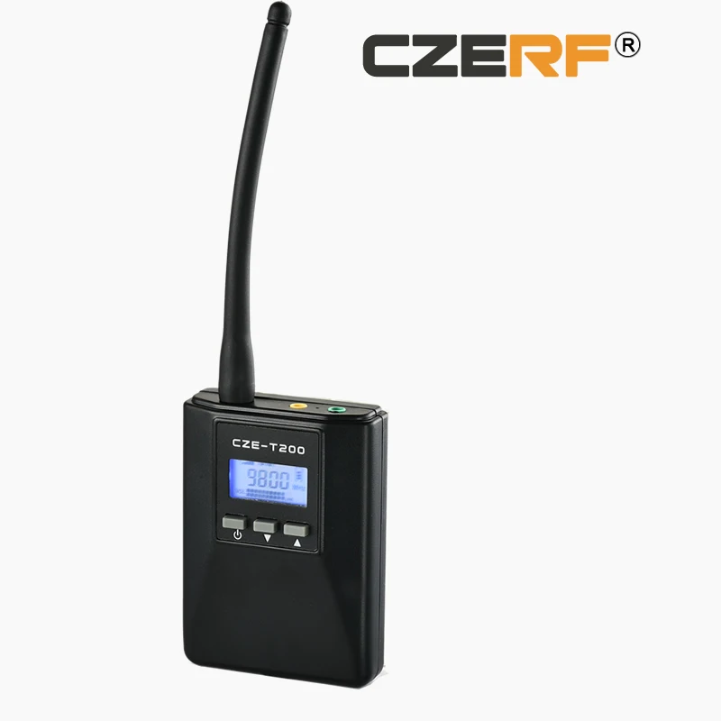 Фото CZE-T200 CZERF PLL стерео FM-передатчик 0-0,2 Вт моно мини-радиотрансляционная станция от аккумулятора 1000 мАч для встреч/туризма/кемписа №1