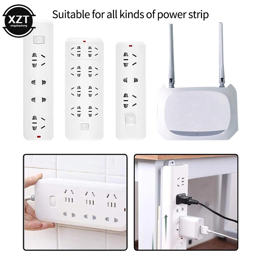 

Self-Adhesive Power Socket Strip Holder Wall Mounted Self Adhesive Punch Free Row Plug Holder Kitchen Appliances Home Organizer