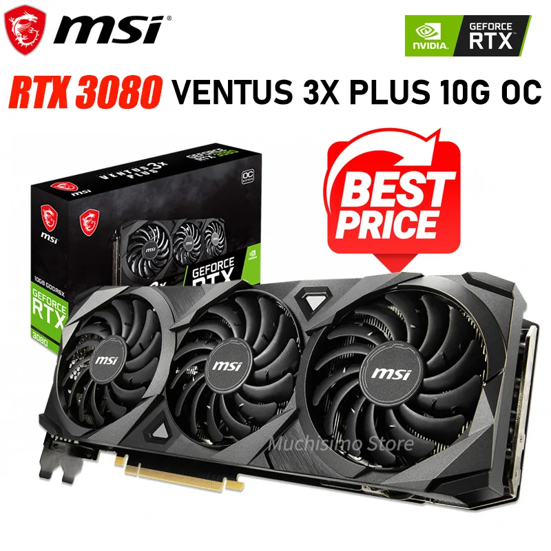 

MSI RTX 3080 Graphics GDDR6X 19000MHz 320Bit HDCP VR Ready GeForce RTX 3080 GPU Cooler 8pin+8pin RTX3080 Graphics Card GDDR6X