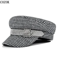 new diamond belt buckle beret fashion star anise hat unisex trend fascinator cap all match beautiful deportes y ocio gorro muts