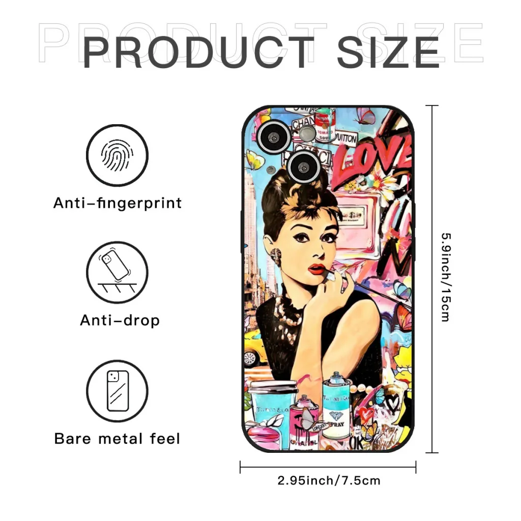 Чехол для телефона iPhone 15 Pro Max силиконовый чехол с граффити поп-арт роскошный
