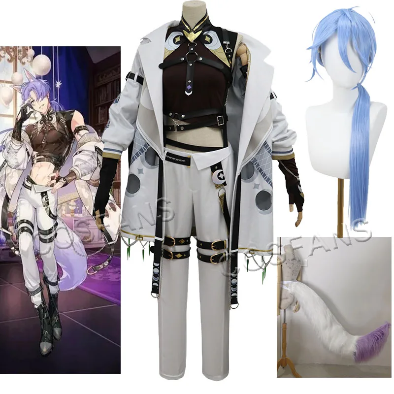 

Nu: Carnival Kuya, костюм для игры в полоску в два месяца, Великолепная Красивая униформа, костюм для косплея, полный костюм на Хэллоуин, обувь с париком