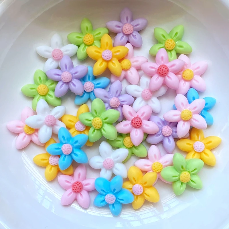 

30Pcs New Cute Mini Flower Resin Flatback Cabochon Ornament Jewelry Making Hairwear DIY Nail Art Accessories