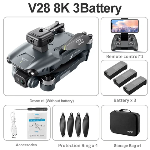 2023 Новый V28 Pro Дрон 4K профессиональное Предотвращение препятствий 8K HD камера бесщеточный складной Квадрокоптер Дрон игрушки RC расстояние 1000 м