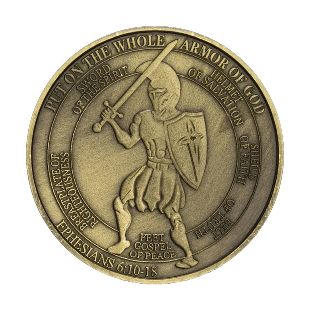 Бронзовая памятная монета «Пойдена всего доспехи Бога»