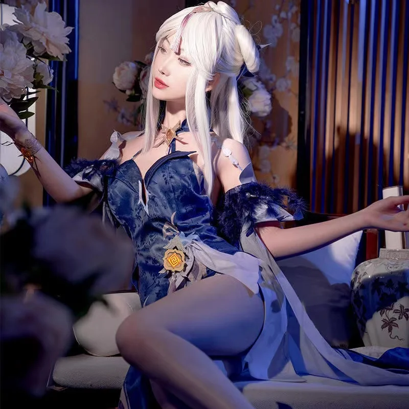 

Косплей-костюмы Game Genshin Impact Ning Guang, аниме-фигурки, костюмы на Хэллоуин для женщин, женский костюм