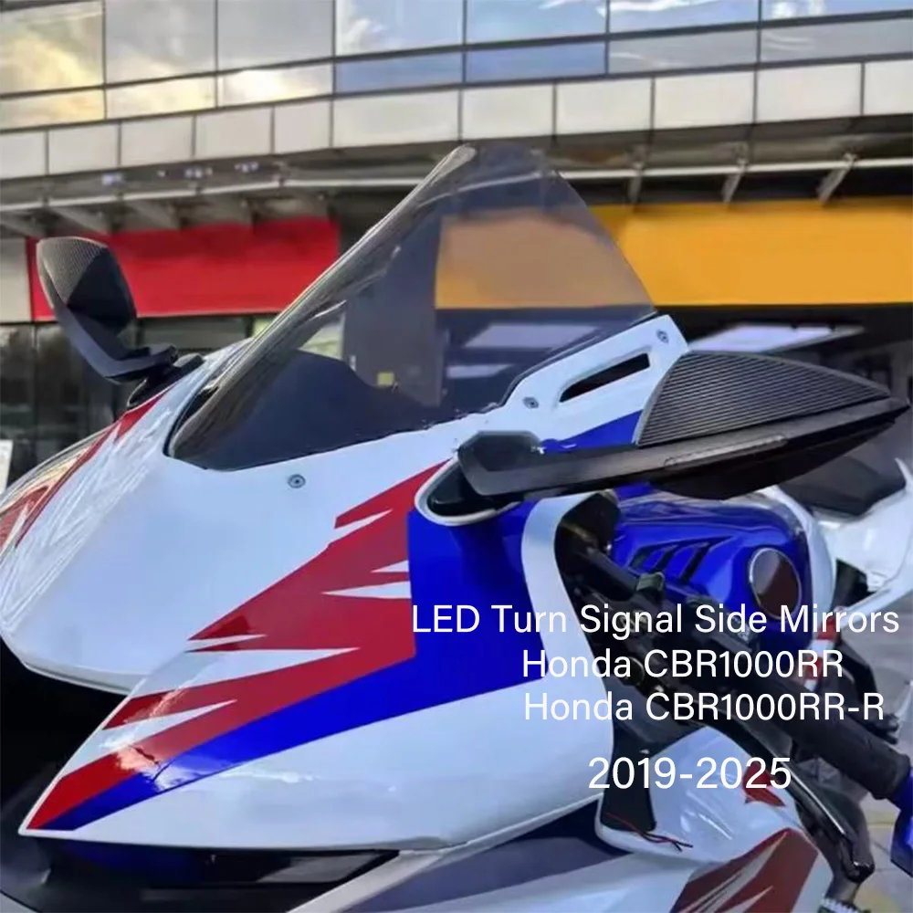 Фото CBR1000RR 2025 мотоциклетные задние зеркала со светодиодными указателями поворота, черные для Honda CBR1000RR CBR1000RR-R CBR 1000 RR-R 2019-2025 №2