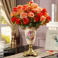 creative retro resin european vase home decoration crafts modern living room flower inserter table ornaments