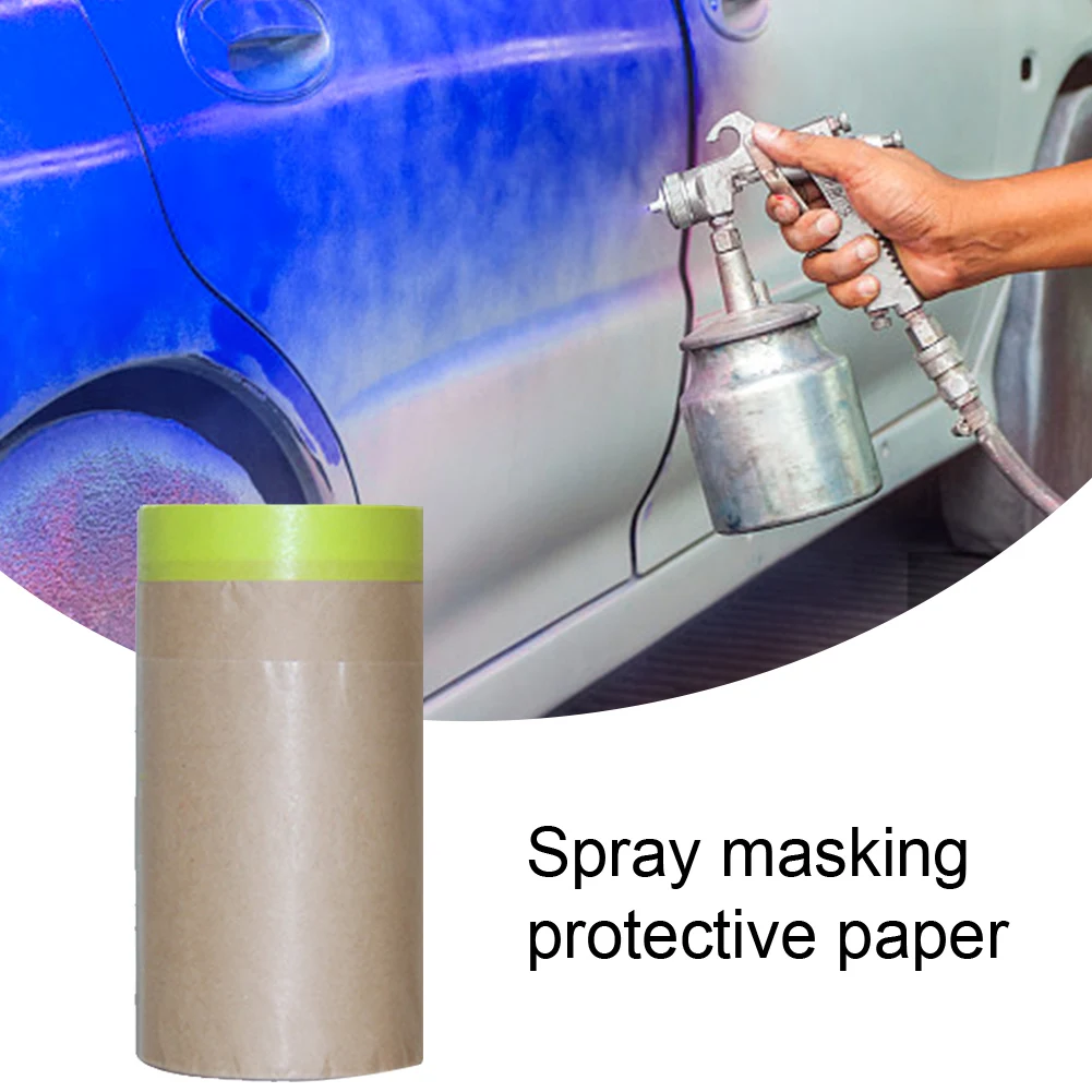 

1roll Floor Self Adhesive Masking Paper For Painting Auto Body Supplies Shield