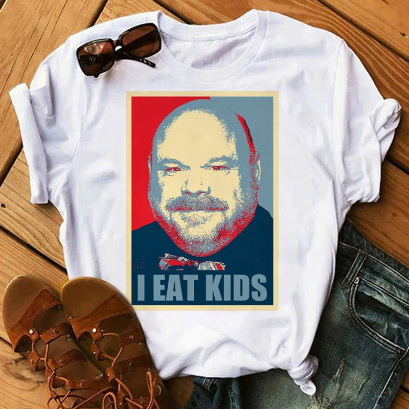 

Bertram Eats Kids t-shirt clothing male aesthetic grunge white t shirt vintage print clothes anime