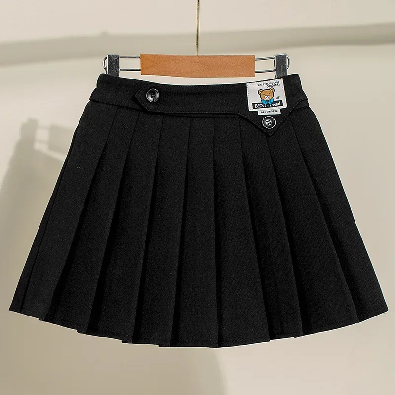 

Girl's Miniskirt 2023 Autumn New 5-14 Years Old Girl All-Matching Pleated Skirt Student Preppy Style Girls Short Skirt 7-12y
