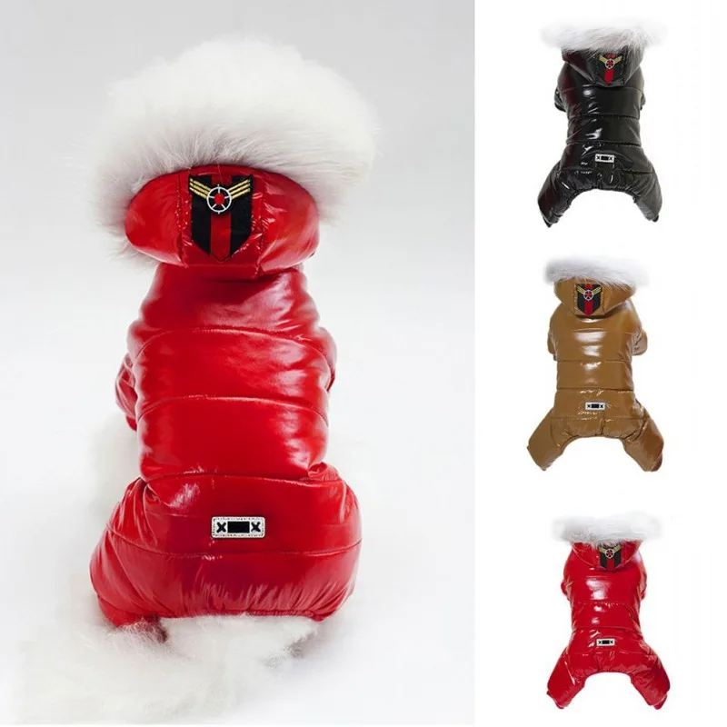 

Winter Pet Dog Clothes Warm Puppy Windproof Waterproof Pet Hooded Coat Thicken Dog Down Jacket Jumpsuits For Small Dog Costume