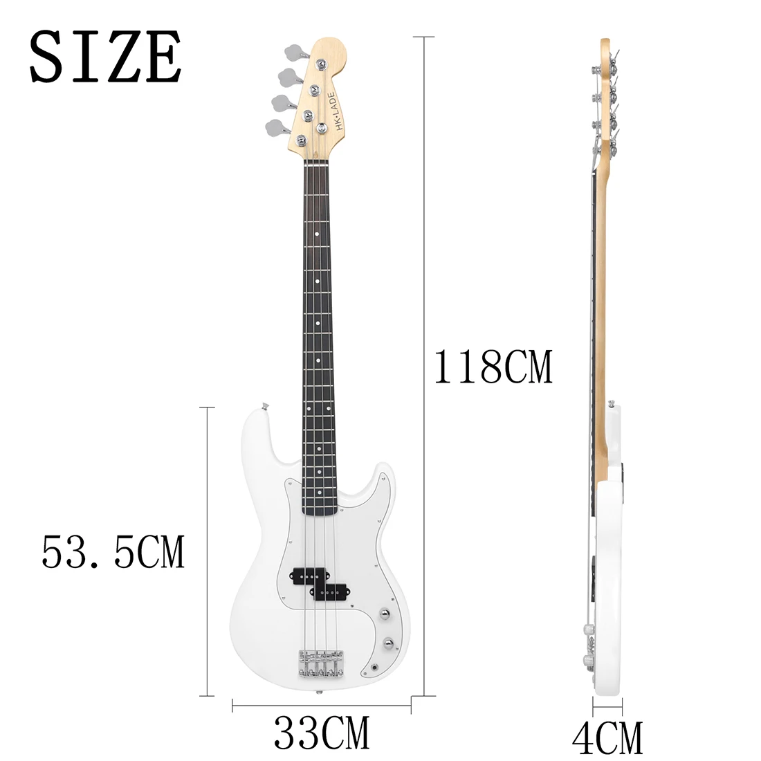 HK·LADE 4 Strings Electric Bass Guitar 20 Frets Guitarra With Amp Bag Strap Tuner Parts &amp Accessories