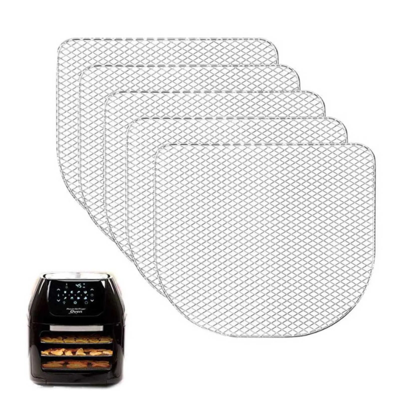 Sliver Metal 3 pcs Dehydrator Rack for Air Fryer Oven 6 Quar