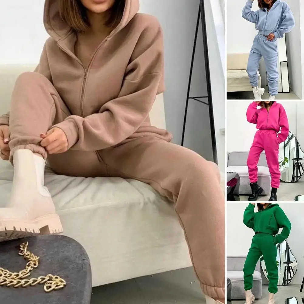 

Женский спортивный костюм из двух предметов, однотонная толстовка с капюшоном и брюки большого размера, Осень-зима 2022